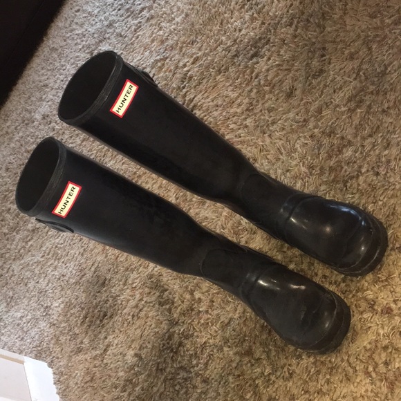 Hunter Shoes - Size 8 tall black Hunter Boots